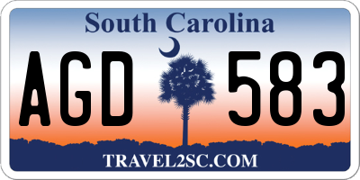 SC license plate AGD583