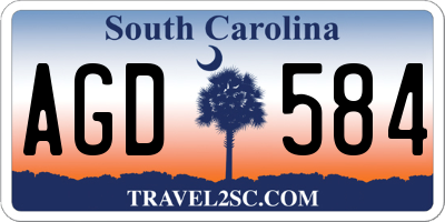 SC license plate AGD584
