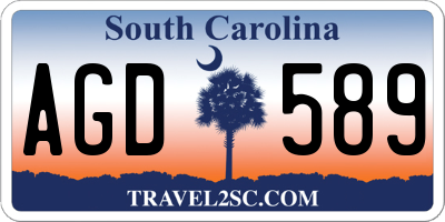 SC license plate AGD589