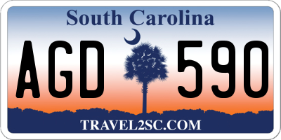SC license plate AGD590