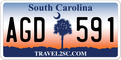 SC license plate AGD591