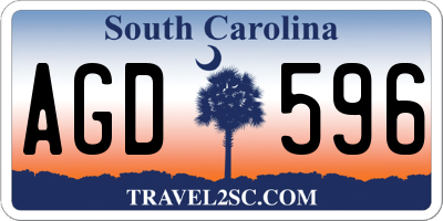 SC license plate AGD596