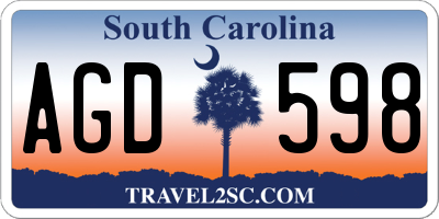 SC license plate AGD598