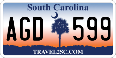 SC license plate AGD599