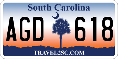 SC license plate AGD618