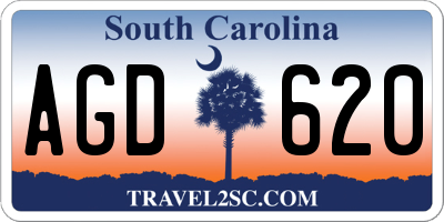 SC license plate AGD620