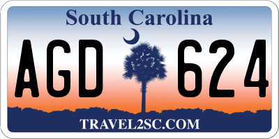 SC license plate AGD624