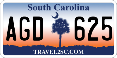 SC license plate AGD625