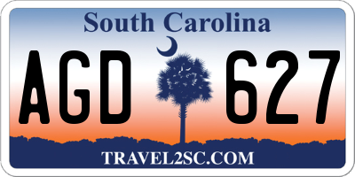 SC license plate AGD627