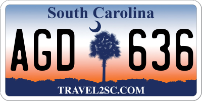 SC license plate AGD636