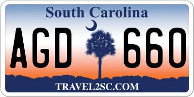 SC license plate AGD660