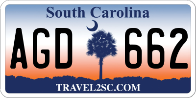 SC license plate AGD662