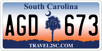 SC license plate AGD673
