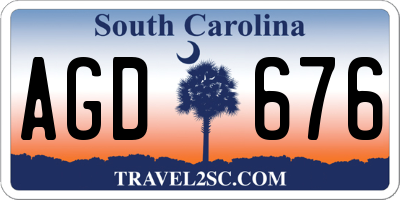 SC license plate AGD676