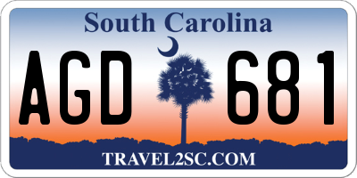 SC license plate AGD681