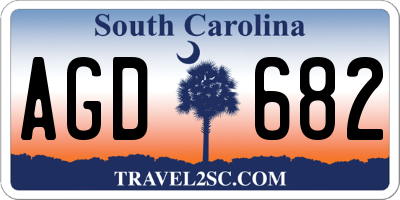 SC license plate AGD682