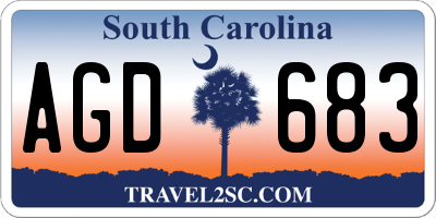 SC license plate AGD683