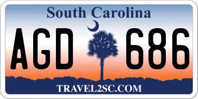 SC license plate AGD686