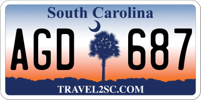 SC license plate AGD687