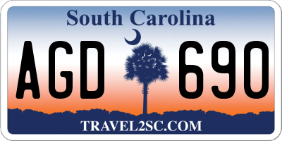 SC license plate AGD690