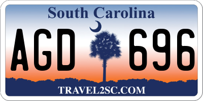 SC license plate AGD696