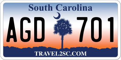 SC license plate AGD701