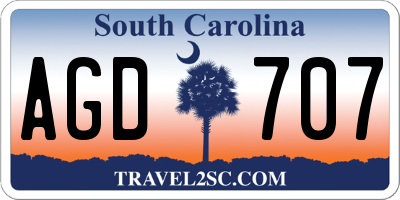 SC license plate AGD707