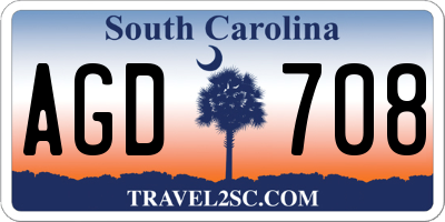 SC license plate AGD708