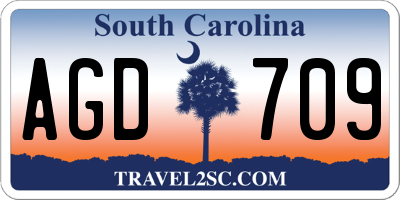 SC license plate AGD709