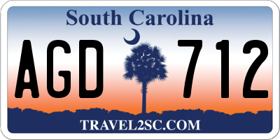 SC license plate AGD712
