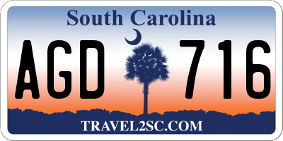 SC license plate AGD716