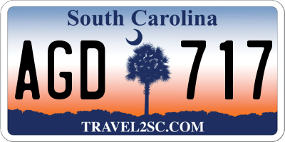 SC license plate AGD717