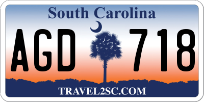 SC license plate AGD718