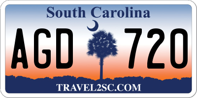 SC license plate AGD720