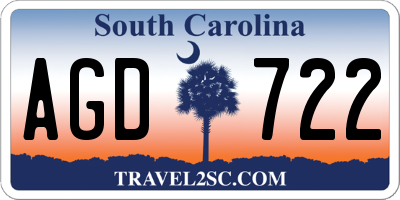 SC license plate AGD722
