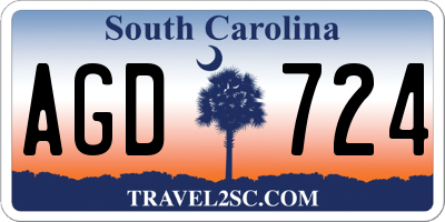 SC license plate AGD724