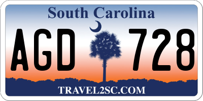 SC license plate AGD728
