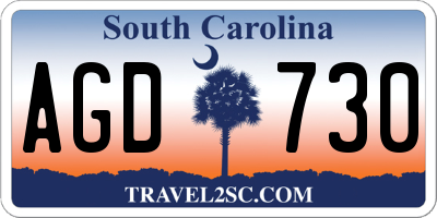 SC license plate AGD730