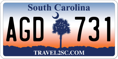 SC license plate AGD731