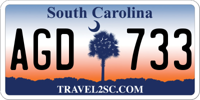 SC license plate AGD733