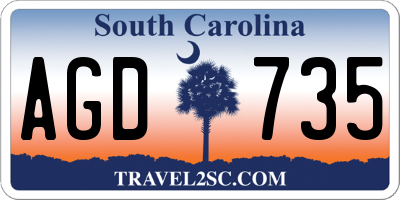 SC license plate AGD735