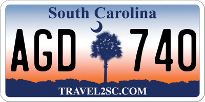 SC license plate AGD740