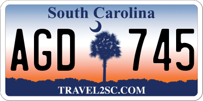 SC license plate AGD745