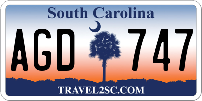 SC license plate AGD747