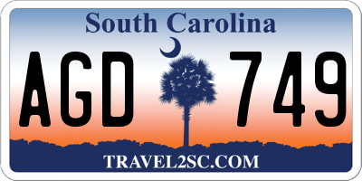 SC license plate AGD749