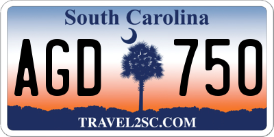 SC license plate AGD750