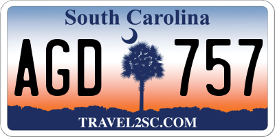 SC license plate AGD757