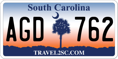 SC license plate AGD762
