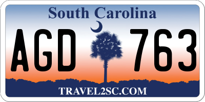 SC license plate AGD763