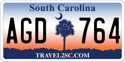 SC license plate AGD764